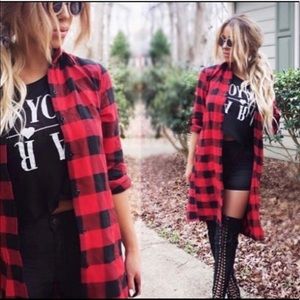ATL Plaid Shirt Tunic
